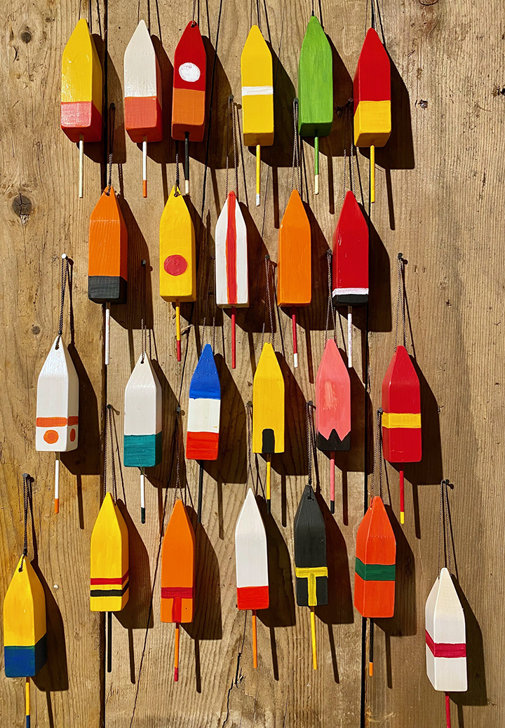 Miniature Buoys representing the Ingalls Head Fleet in 1984