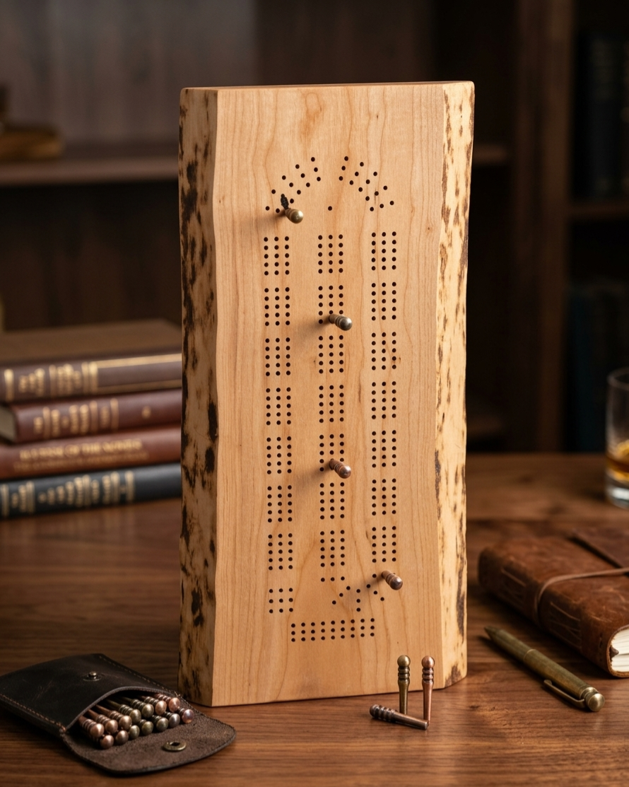 Jeu de Crible Artisanal en Cerisier Live Edge (3 pistes)
Redécouvrez ce grand classique dans une version brute et prestigieuse. Faite à la main au Québec à partir d'une tranche de bois unique 
noble, cette planche de crible conserve son écorce naturelle
 pour un look rustique unique.
Longueur 18'' largeur variés (7'' à 12'')
119.95$ (pions et cartes non inclus)
Prix revendeur disponible
