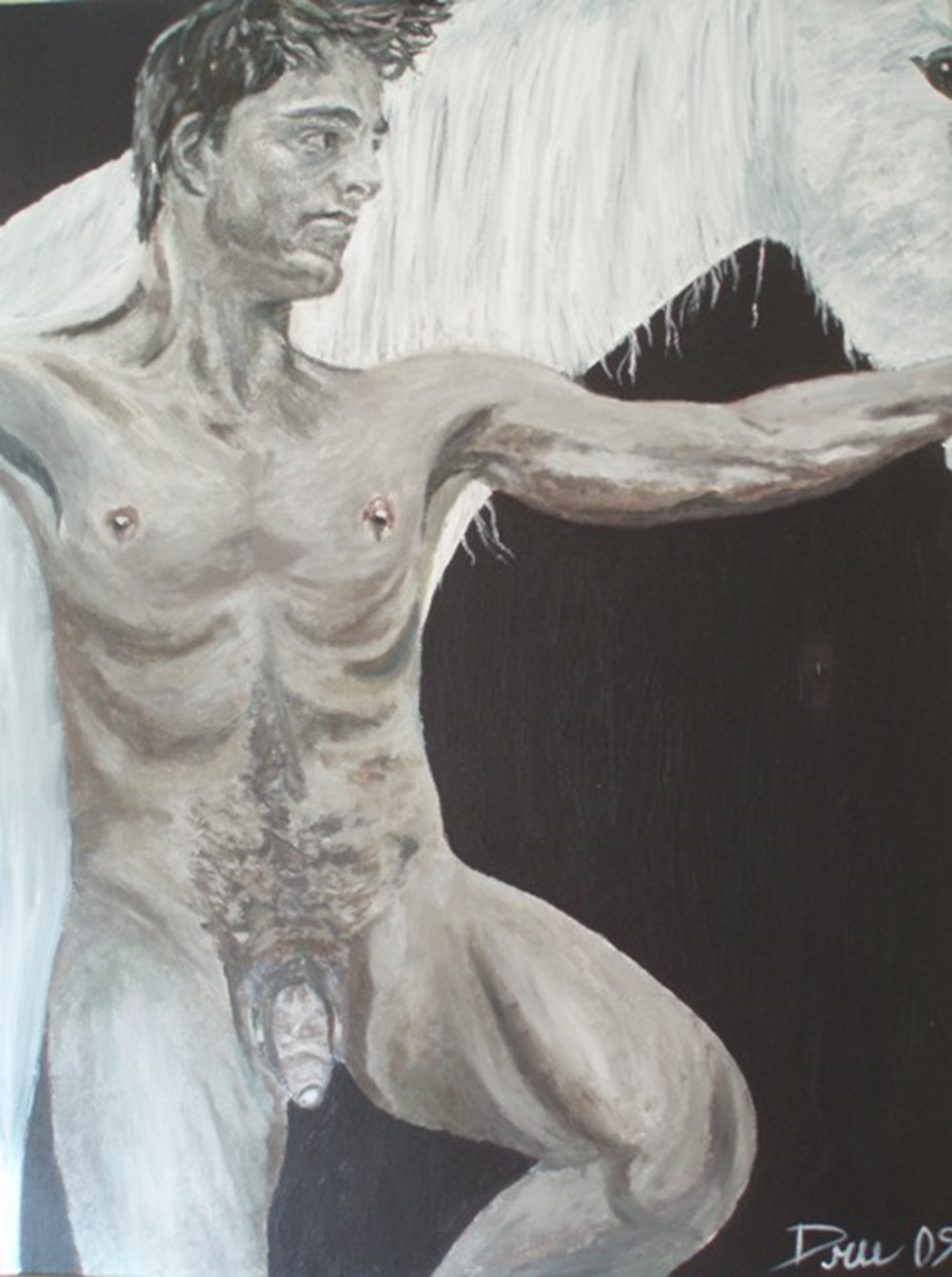 The White Horse, 30"X40" 2009, Acrylic on Canvas 