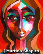 woman in reflection art painting