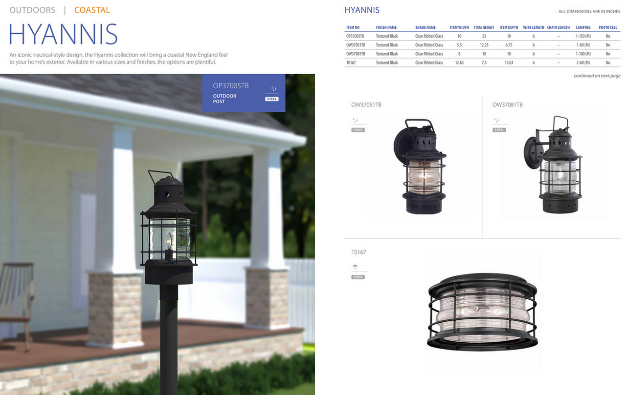 533 Hyannis Collection
Available in Textured Black or Burnished Bronze
Starting at
Regular Price $199.99
On Sale $181.99