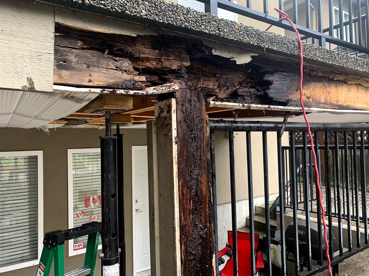 Rotten support beam and post