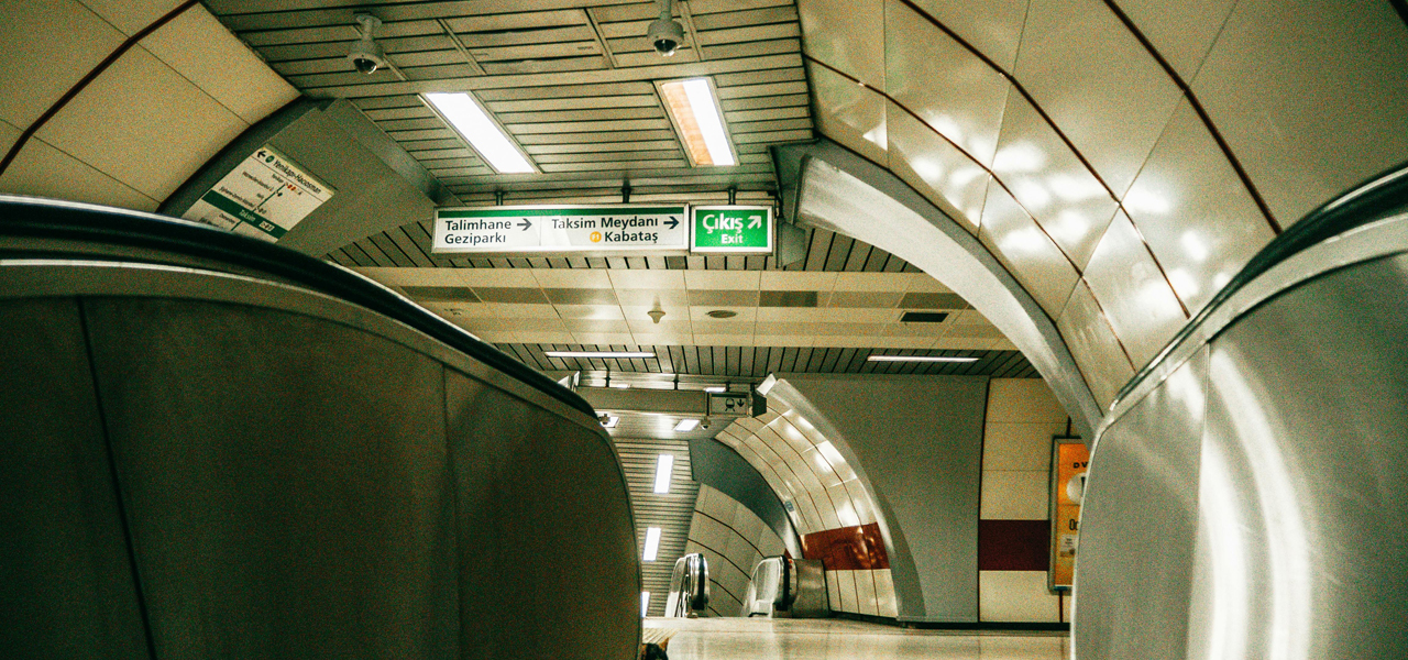A view of an escalator