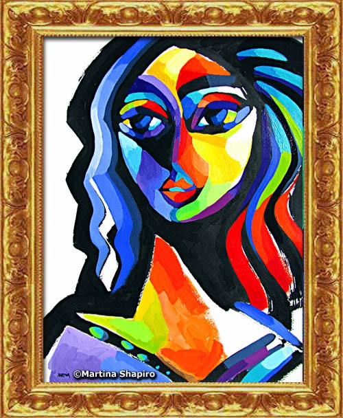 abstract original painting of woman by artist martina shapiro