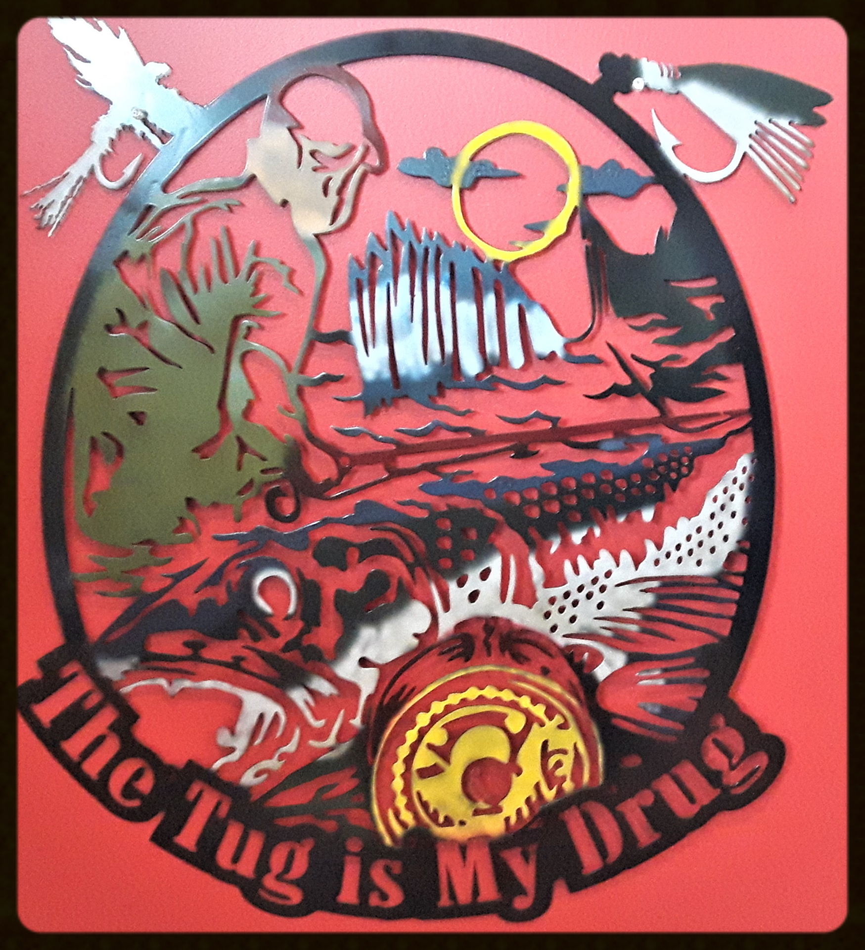 Metal art ,Fishing oval, Campbell river BC, Vancouver island BC, Vancouver BC, Victoria BC, British Columbia,Alberta