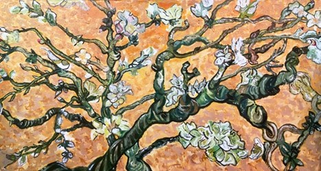 Almond Blossoms (Homage to Van Gogh), Dru, 2017, Acrylic on Canvas 