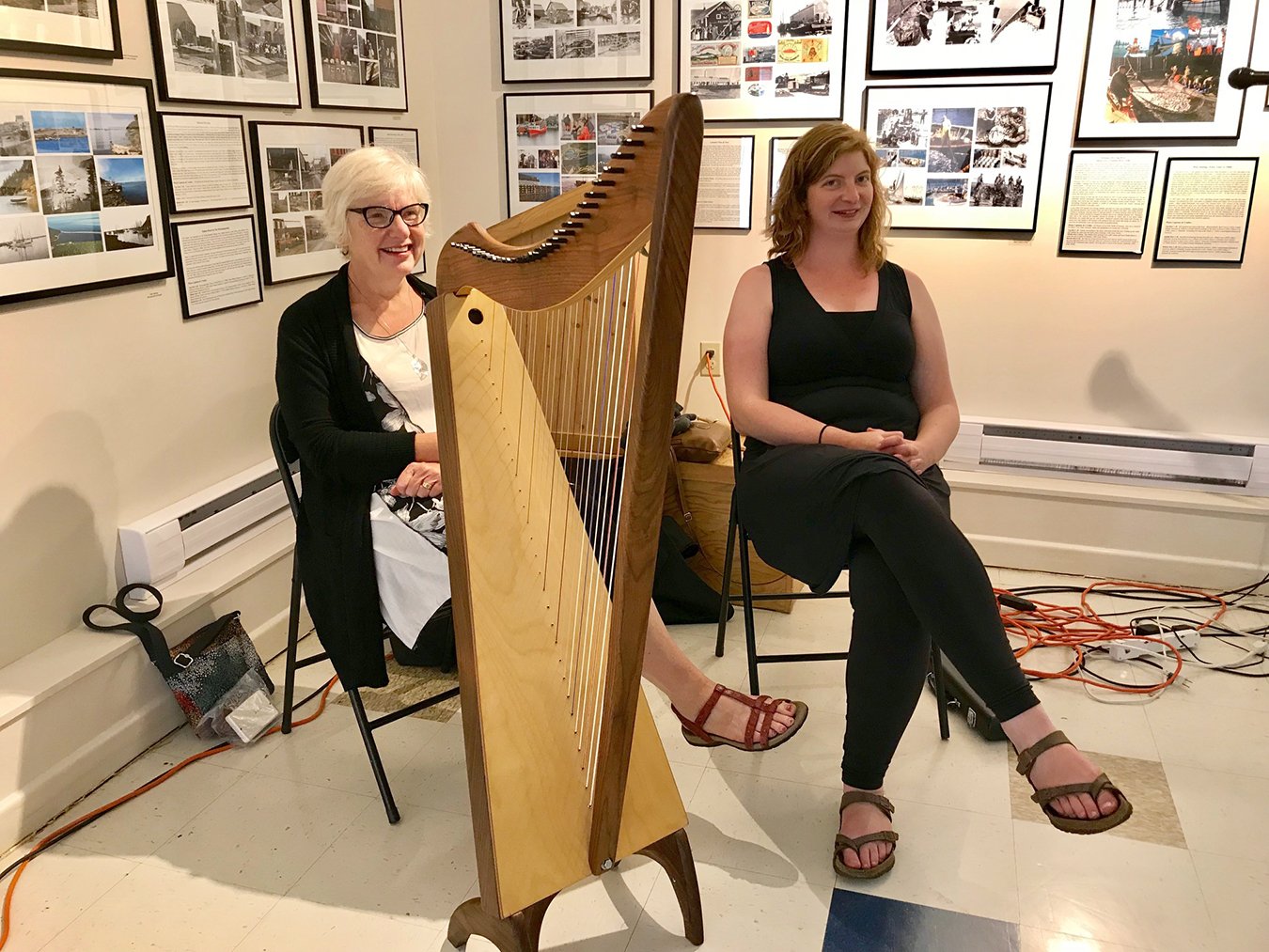 Guest Performers Sharon & Kate Johnston played Harp & Flute during Tea With Eleanor, 2019.