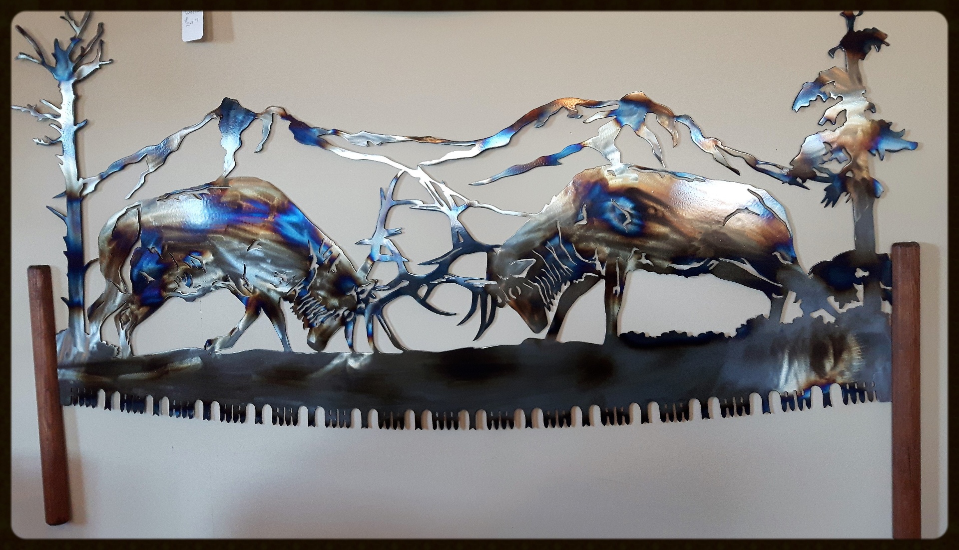 Metal art ,Elk fighting, Campbell river BC, Vancouver island BC, Vancouver BC, Victoria BC, British Columbia,Alberta