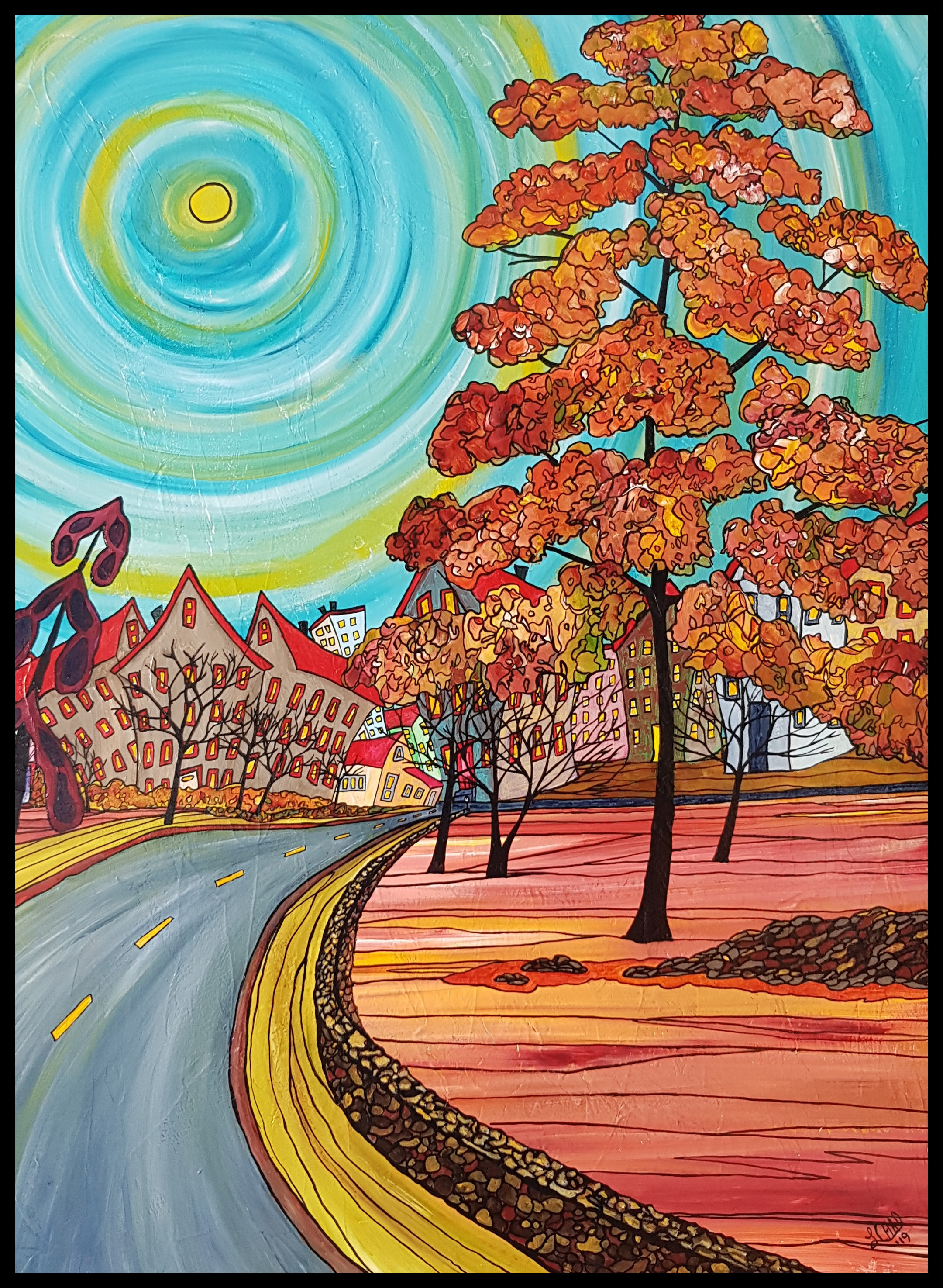 "Fall Park" [2019]
Image: 30" x 40"
Framed: 33" x 43"
Acrylic on Canvas
$1600.00 SOLD
