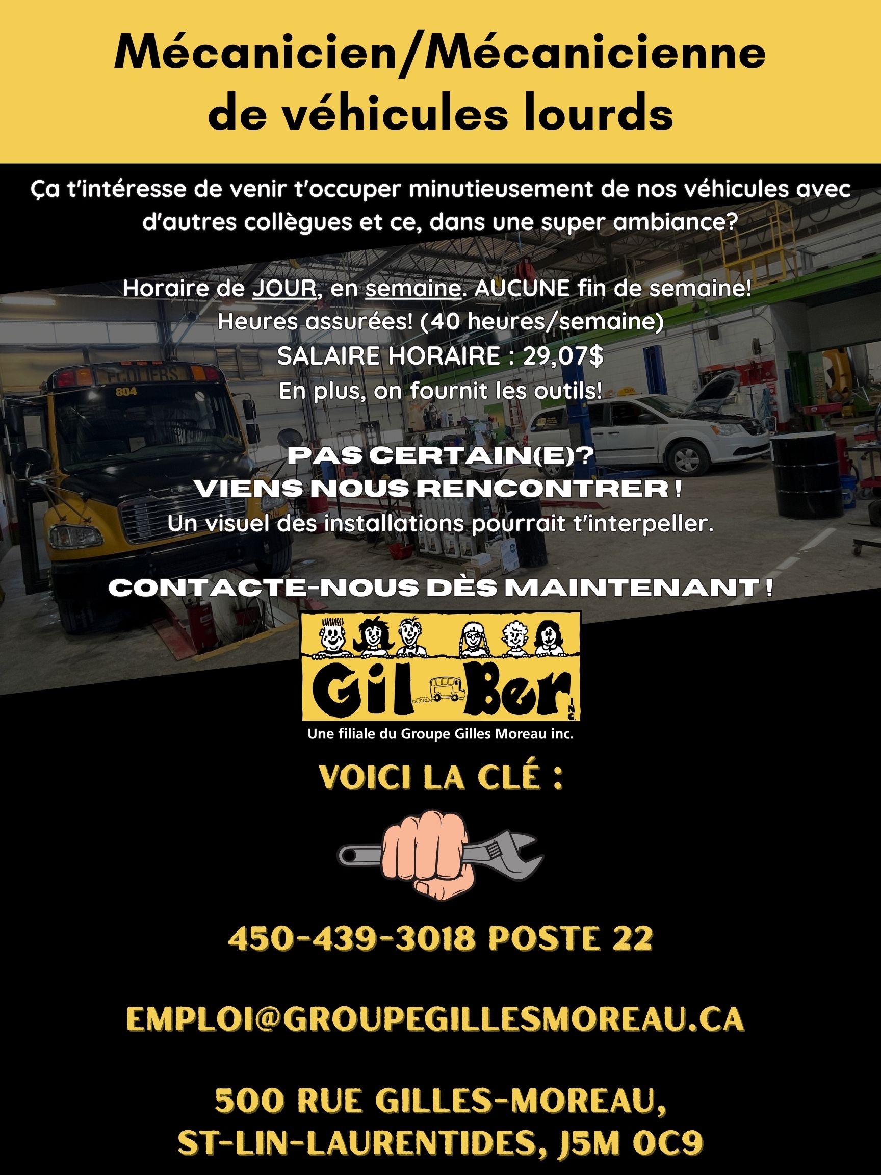 Offre d'emploi MÉCANICIEN