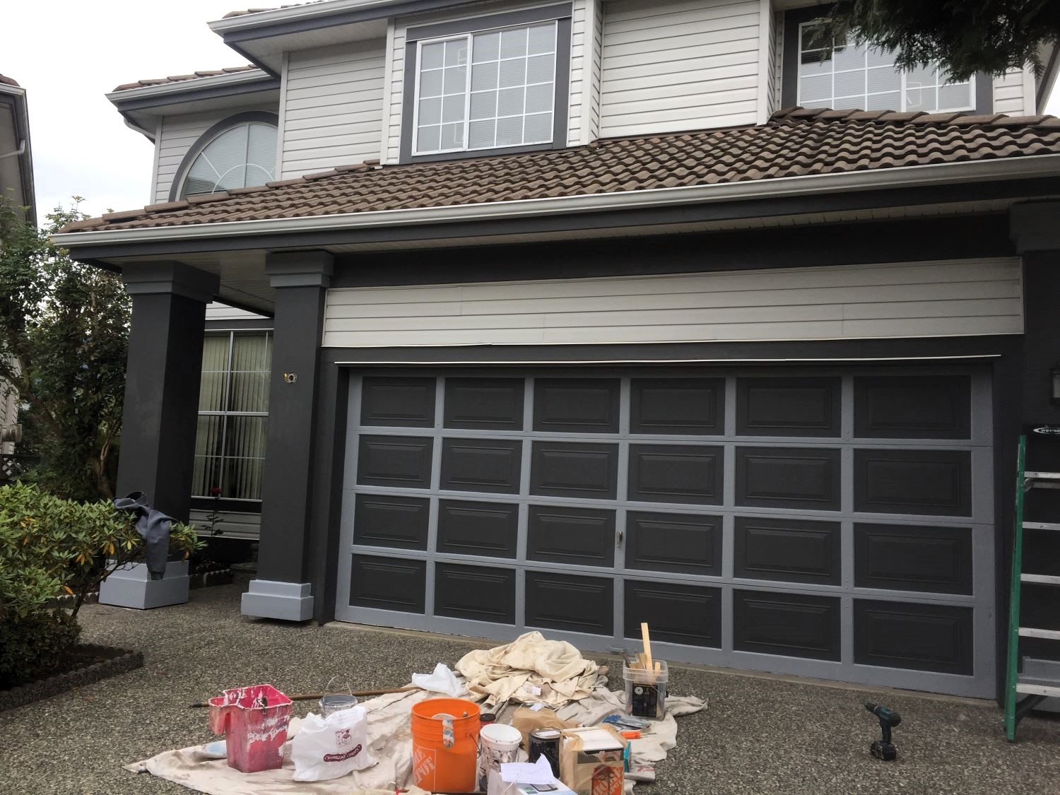 After garage door has been painted.