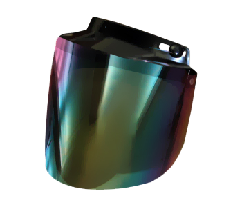 Écran adaptable sur casque Jet
Se fixe par 3 pressions ajustables
Relevable
Couleur Irrisé
Prix: 49.58$