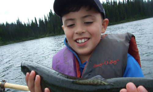 Boy on a with His Catch 