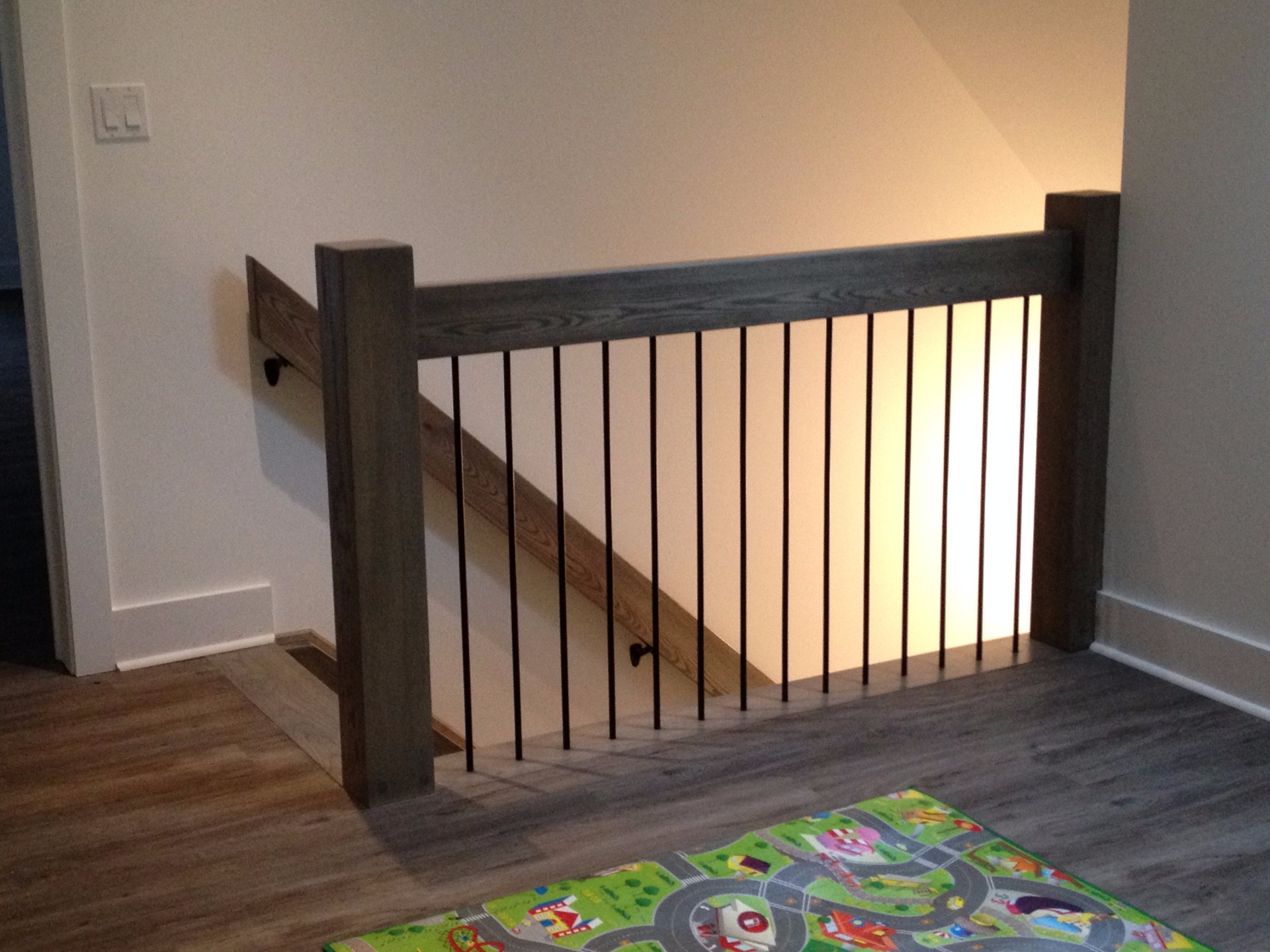 Straight ash Scandinavian style stair