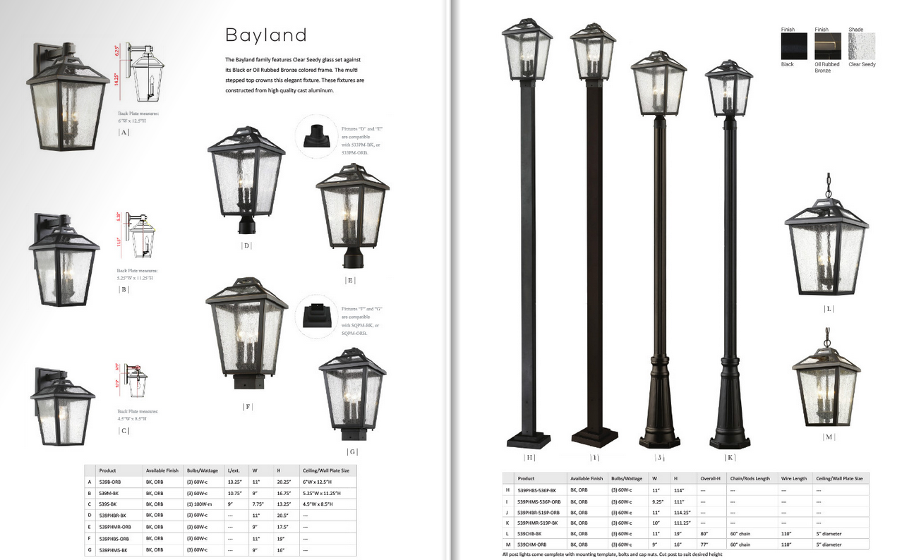 107 Bayland Collection
Available in Black or Oil Rubbed Bronze
Starting at
Regular Price $302.99
Sale Price $272.99