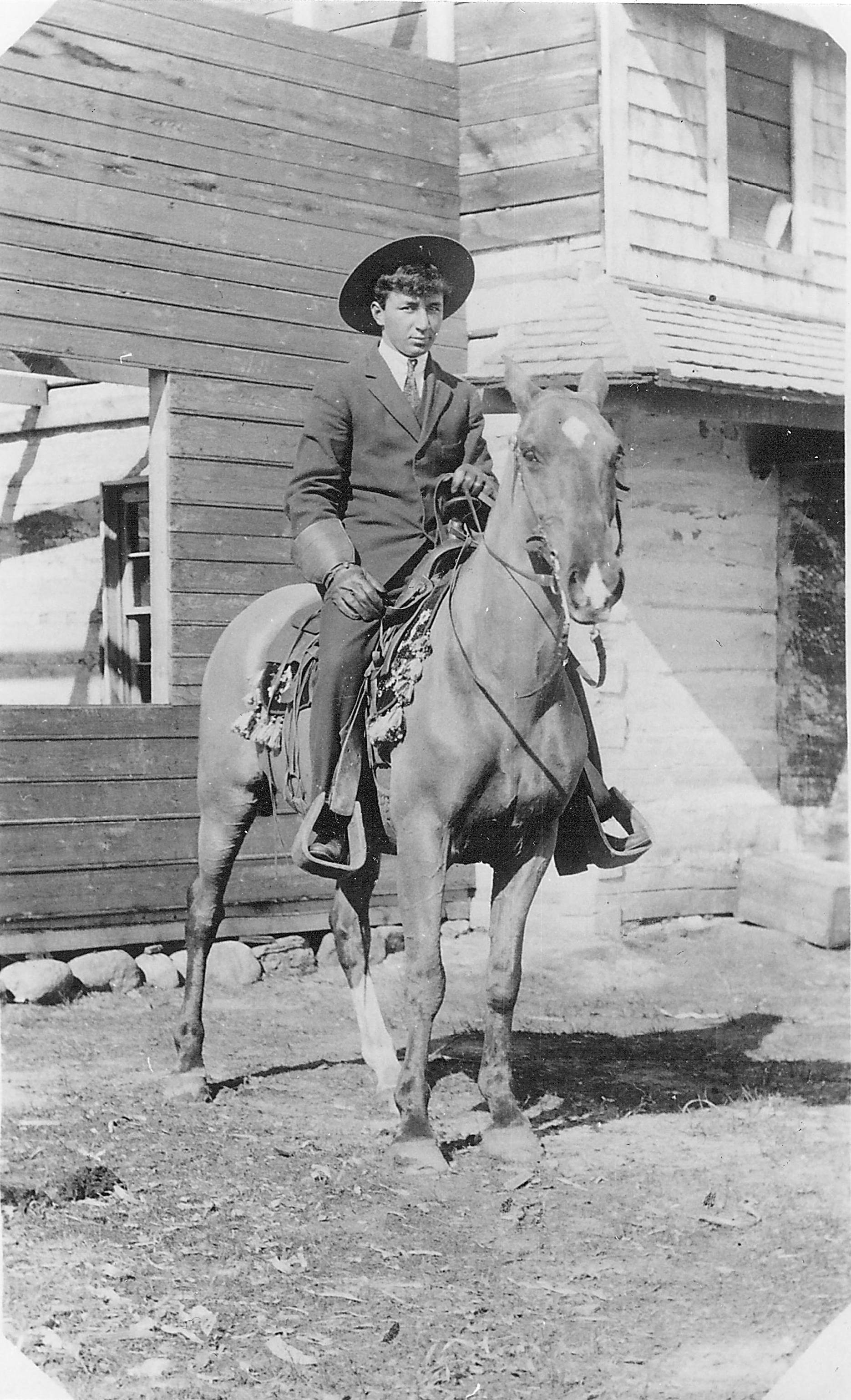 The description we have for this picture is "A man and his horse" - which is true - but we have a hunch there is more of a story to this picture. Anyone have leads on who this may be or the occasion for being dressed up?
Ward, Vera / 990.4.106.40
--Edit--
This is Henry Harry Clarke