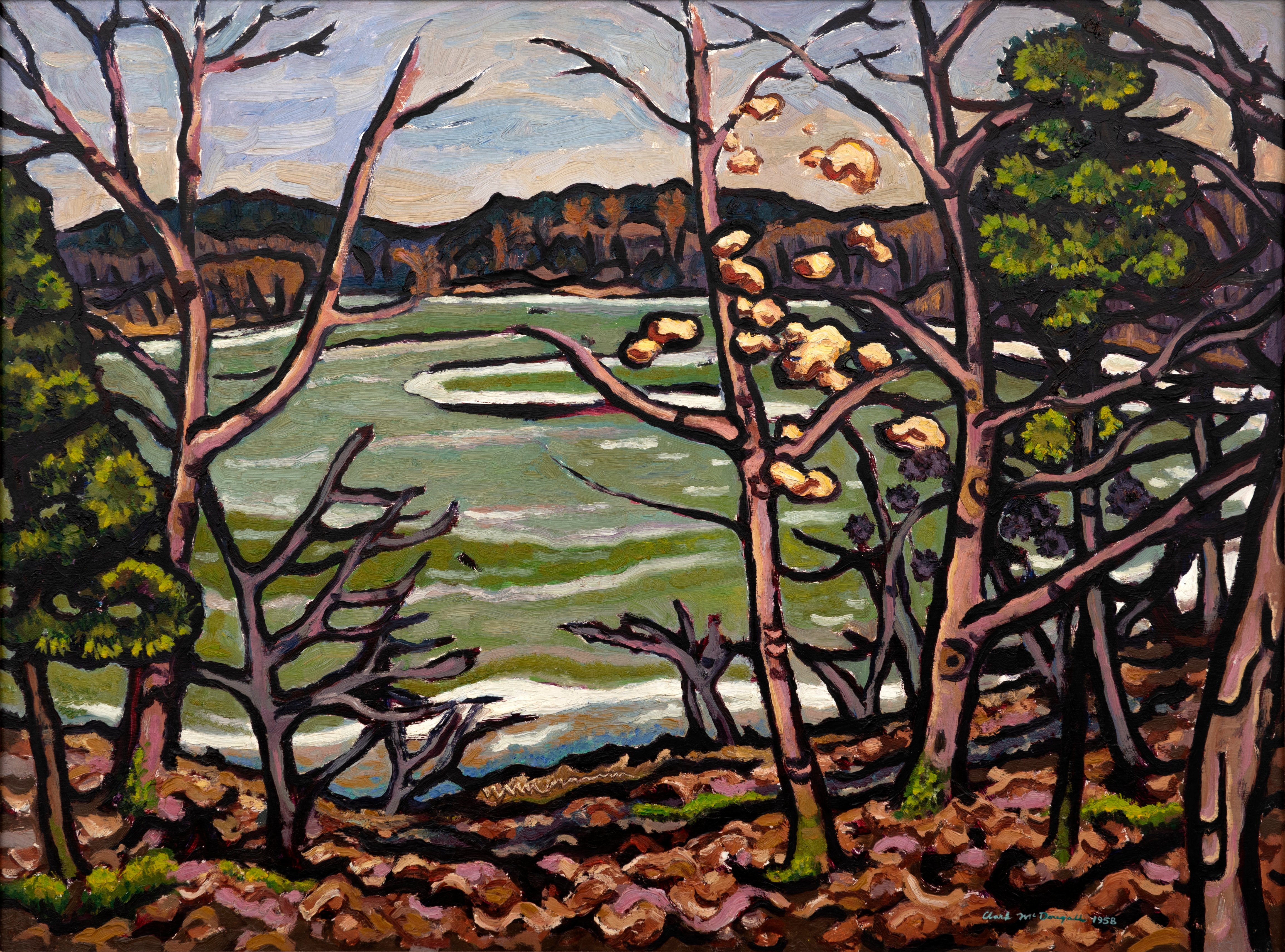 Artist: Clark McDougall, Above the Lookout Reservoir, 1958, Oil on panel
