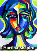 Blue Woman Expression painting
