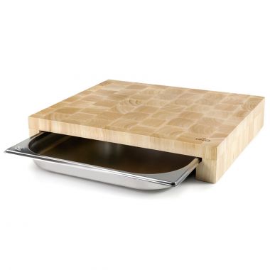 $134.00 - Cutting board in caoutchouc wood and tray