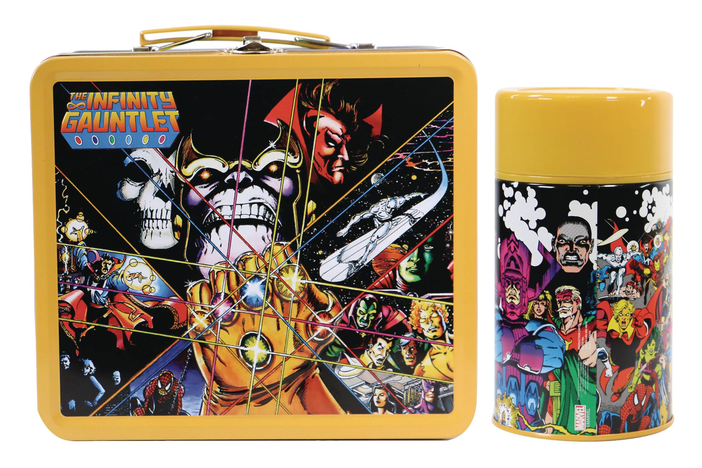 TIN TITANS THE INFINITY GAUNTLET PX LUNCH BOX WITH BEVERAGE CONTAINER