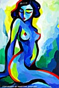 blue nude abstraction painting