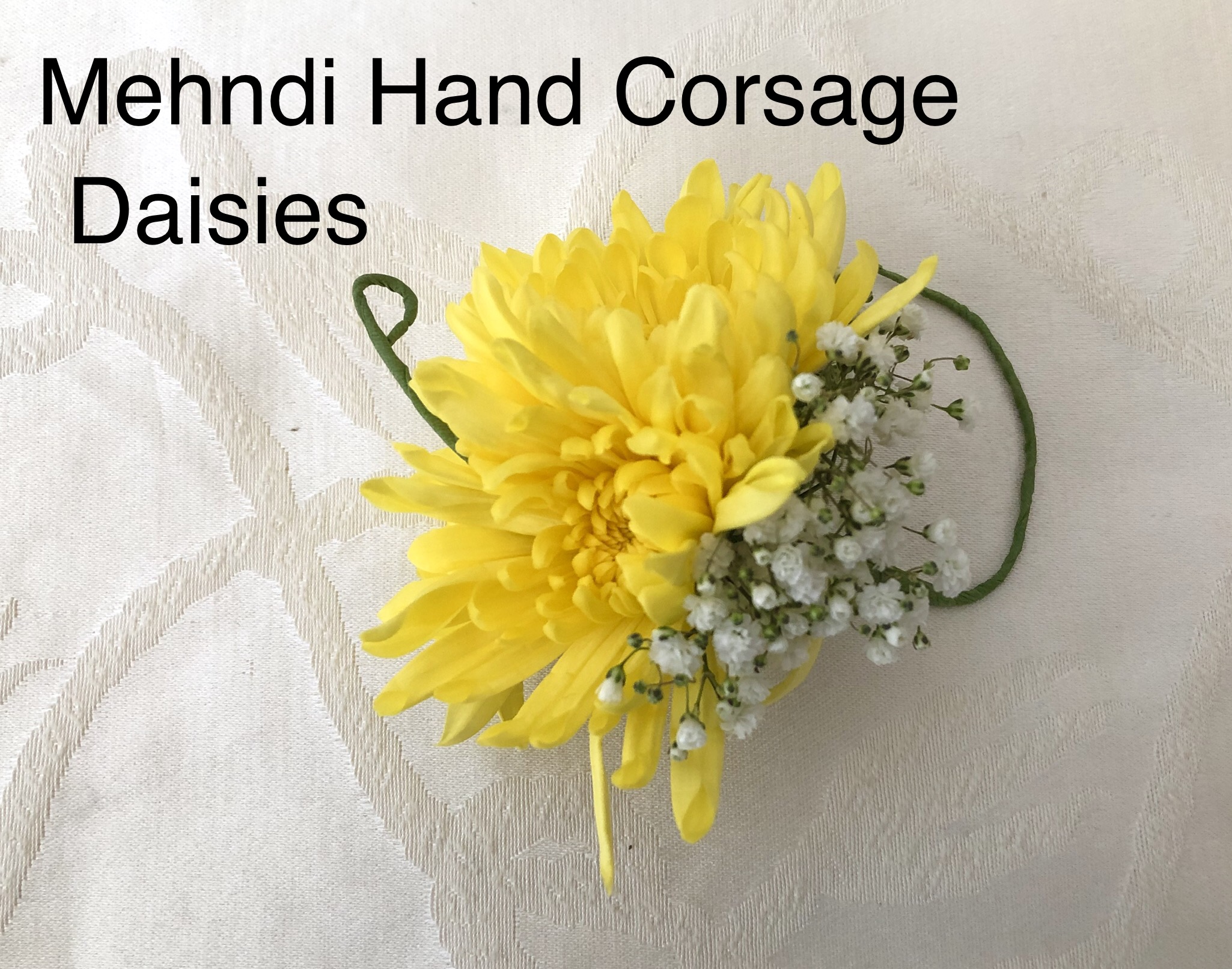 Mehndi Hand Corsage Daisies 