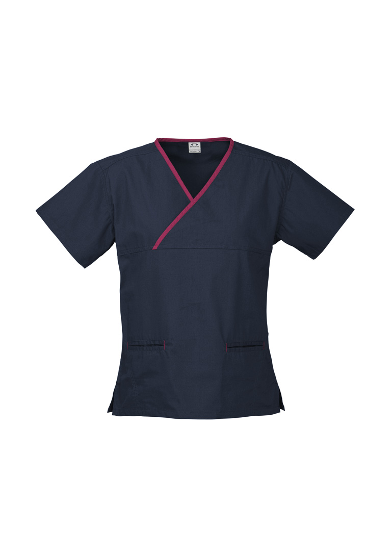 Classic Contrast Crossover Scrub Top - H10722