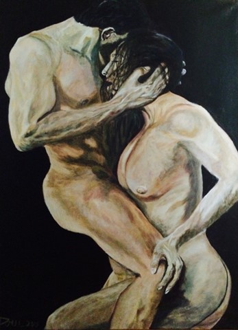 Les amants s'embrassèrent op.4, 48"X36", 2015,  Acrylic on Canvas, 
