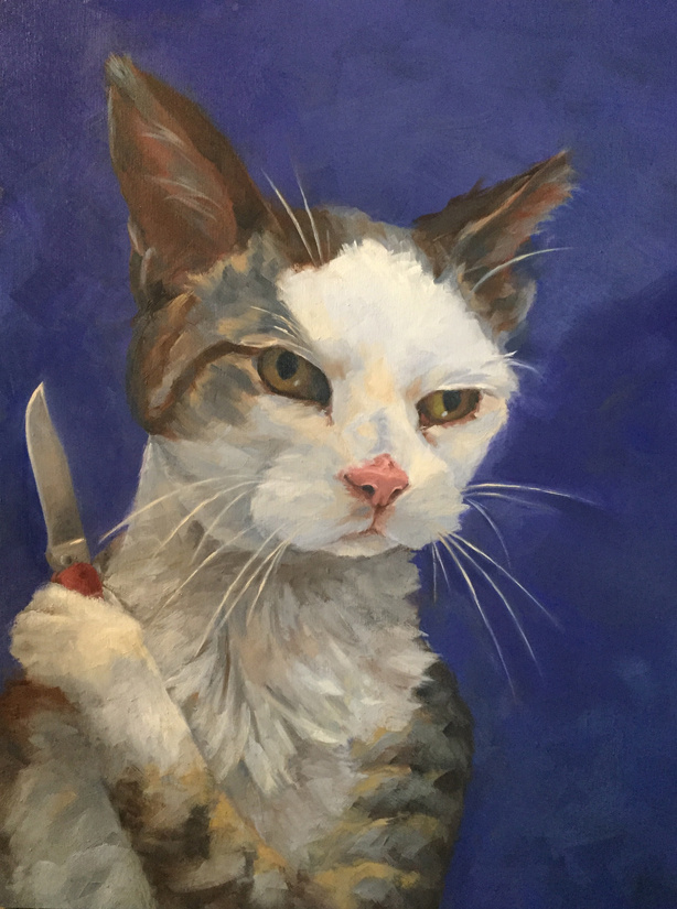 Curiosity Killed the Other Cat
12" x 16"
oil on wood panel