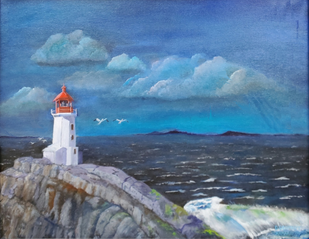 Peggy's Cove Lighthouse-Nova Scotia--Stormy Day