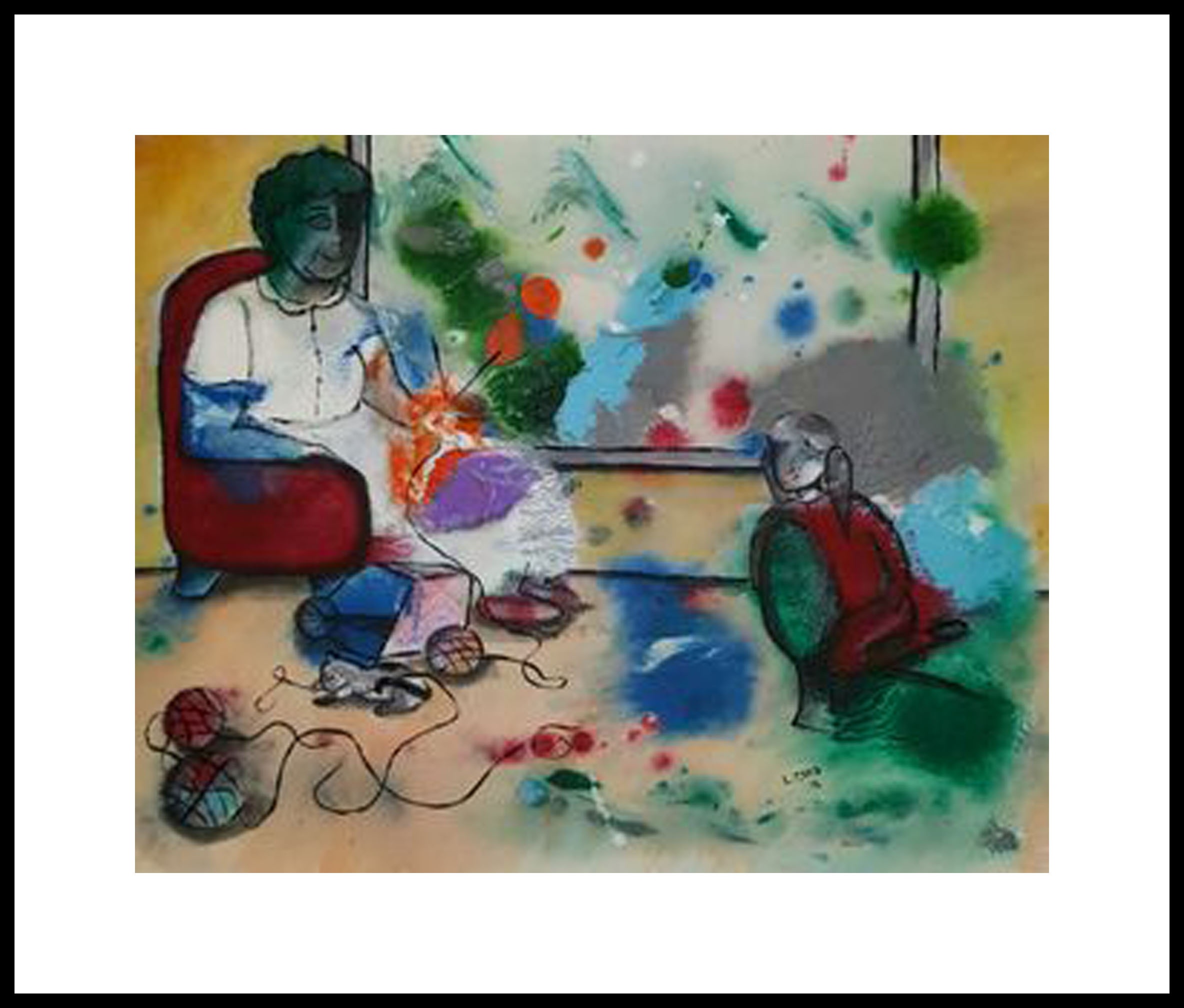 2015-40 "Grandma Knits"
Framed 32" x 29"
Mixed media on 246 lb. paper
SOLD