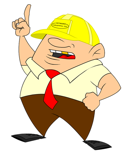 Hard Hat hank with a finger up