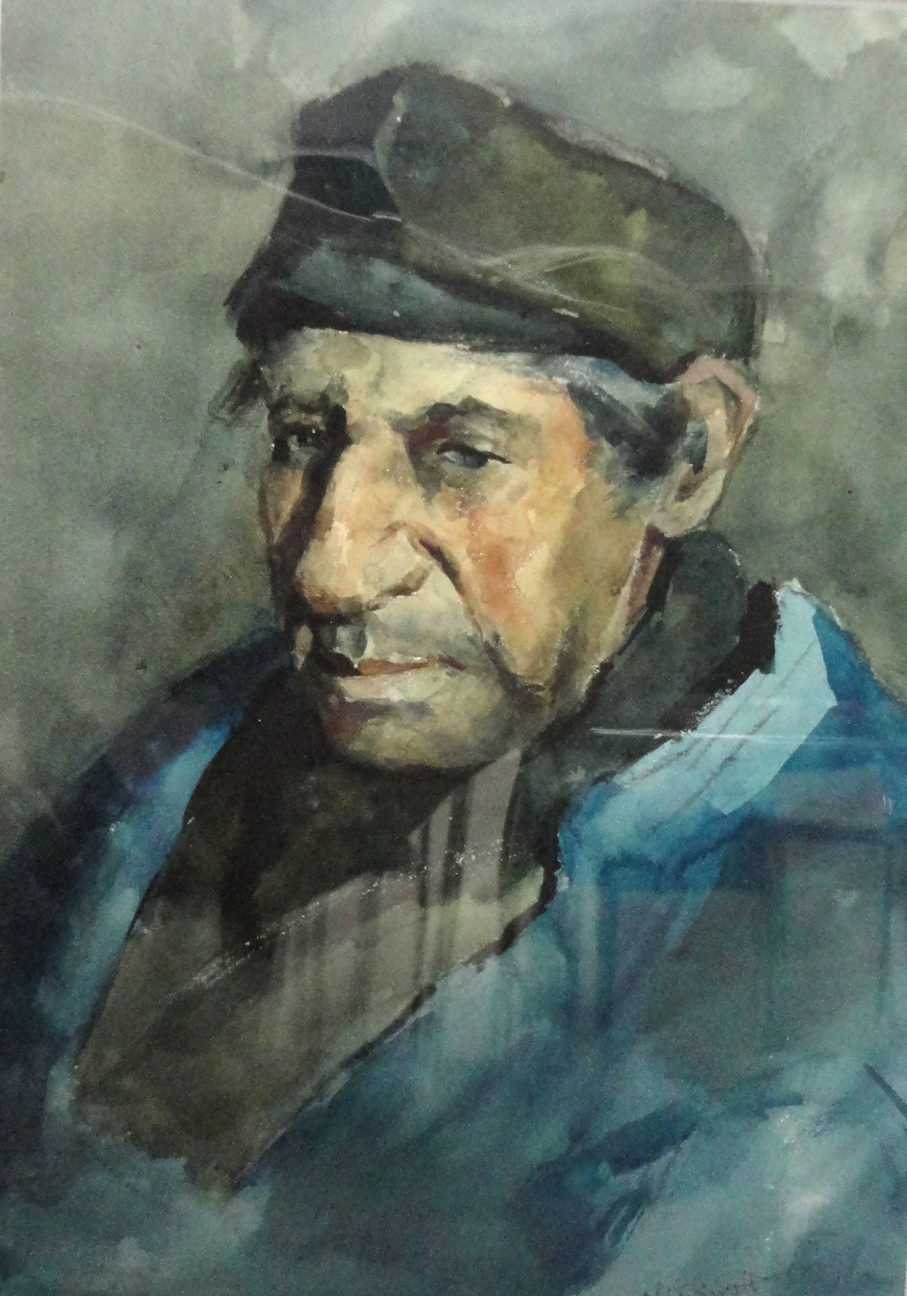 Old Sailor, Watercolour on paper