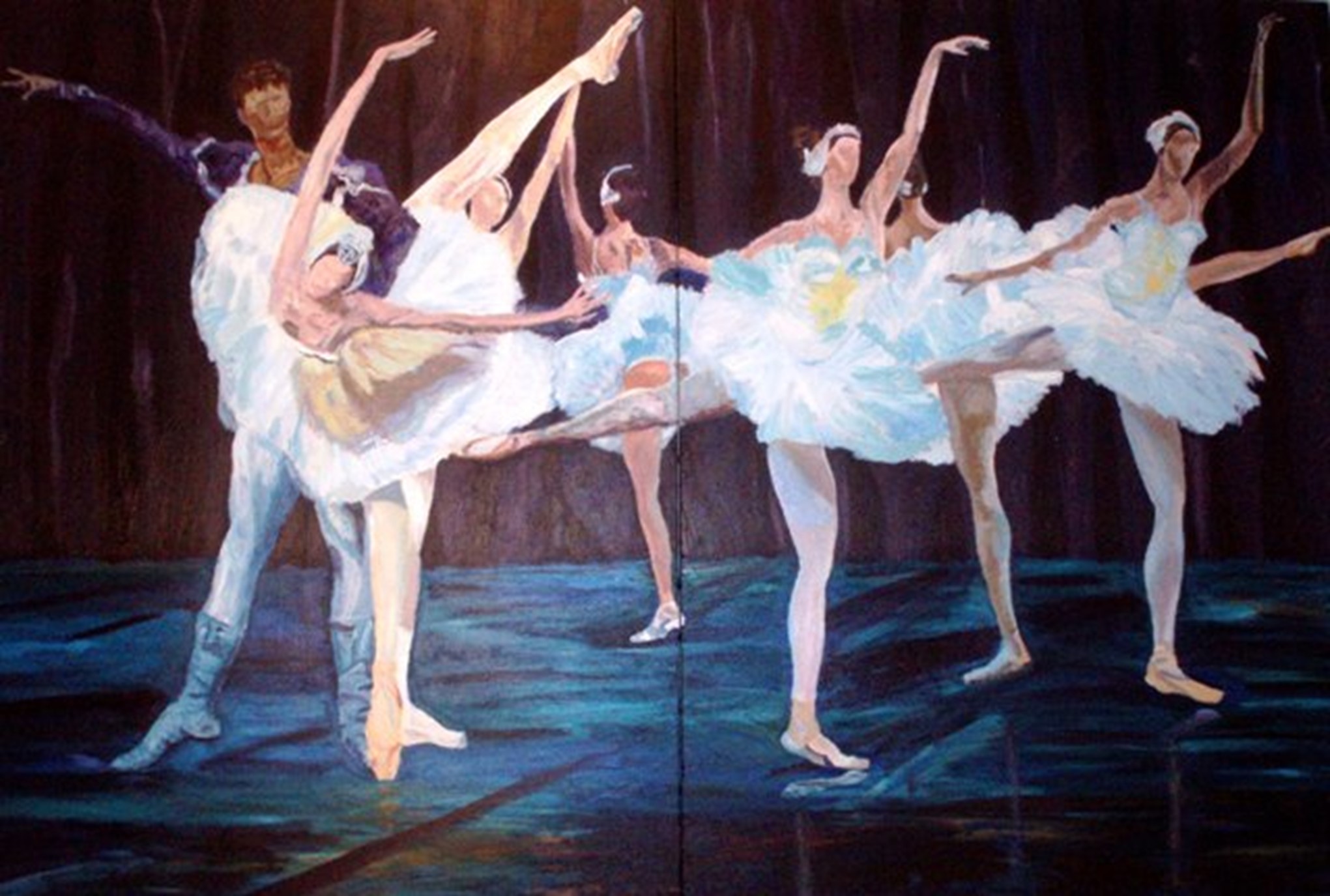 La danse des cygnes, 40"X60" 2011, Acrylic on Canvas, 