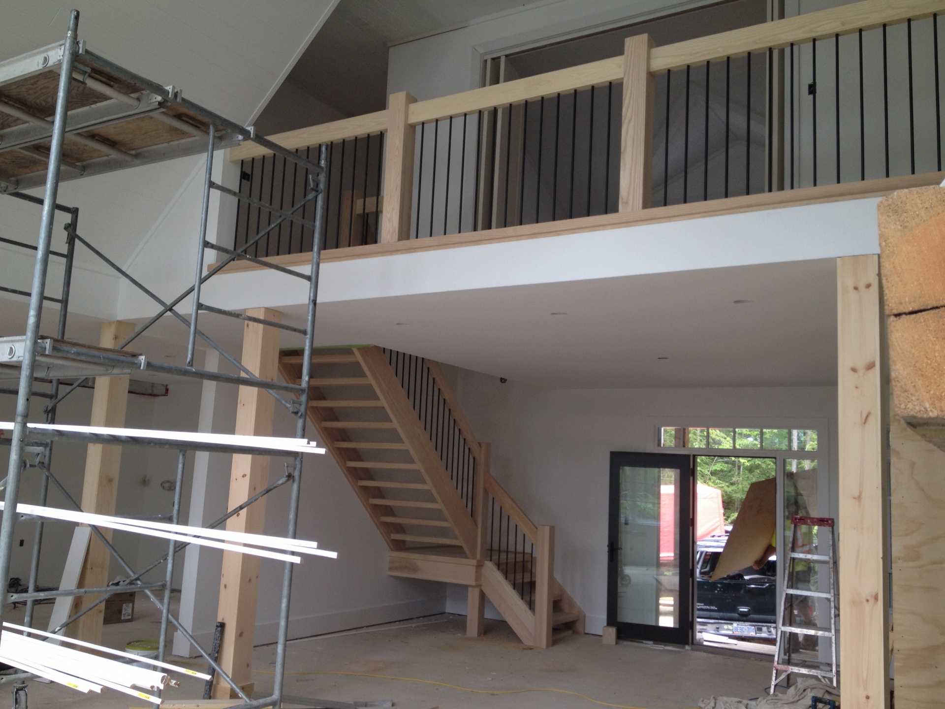 Straight ash Scandinavian style stair