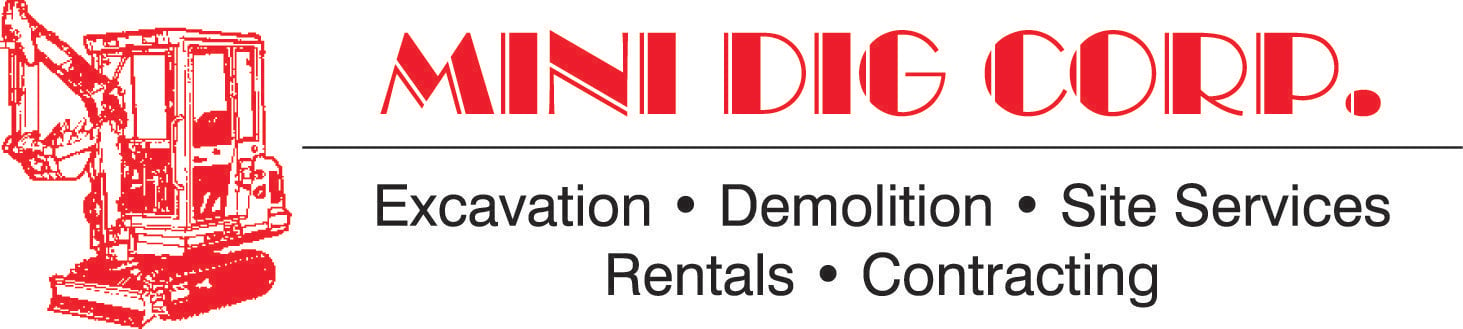 Equipment Rentals, Mini Dig, Rentals, Excavation, Demolition, Concrete Cutting, Coring 