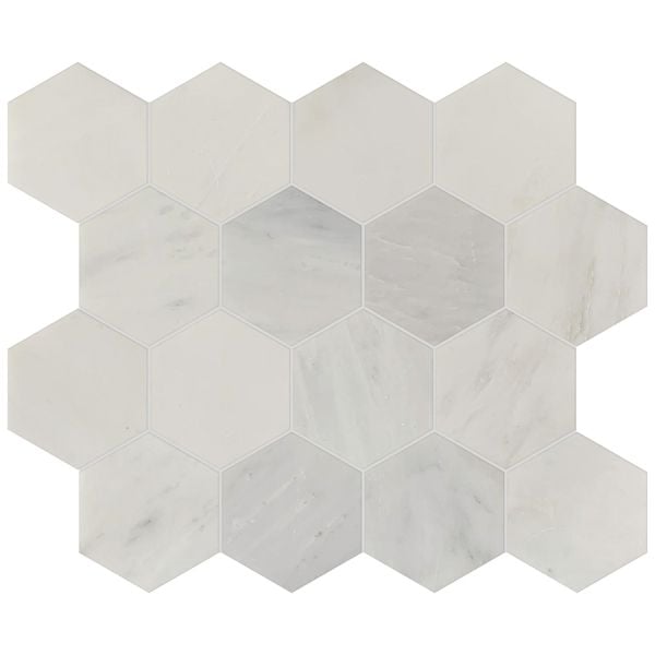 Bianco Macchiato Hexagon 3"