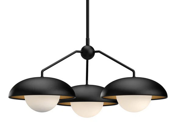 3 Light Chandelier Black and Gold 
Regular $977.99
Blowout $314.99 no tax
 