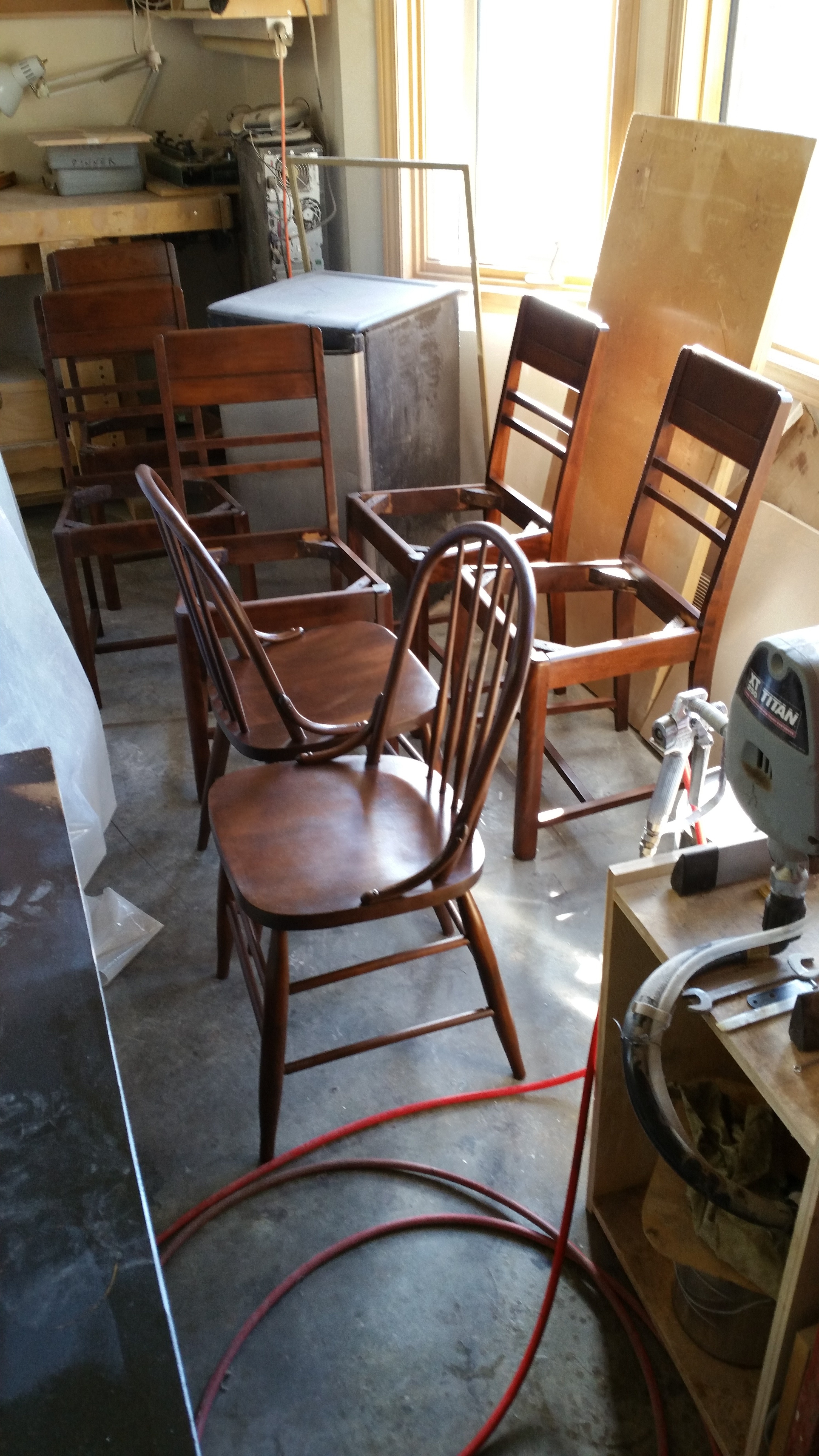 Chairs refinished to match table