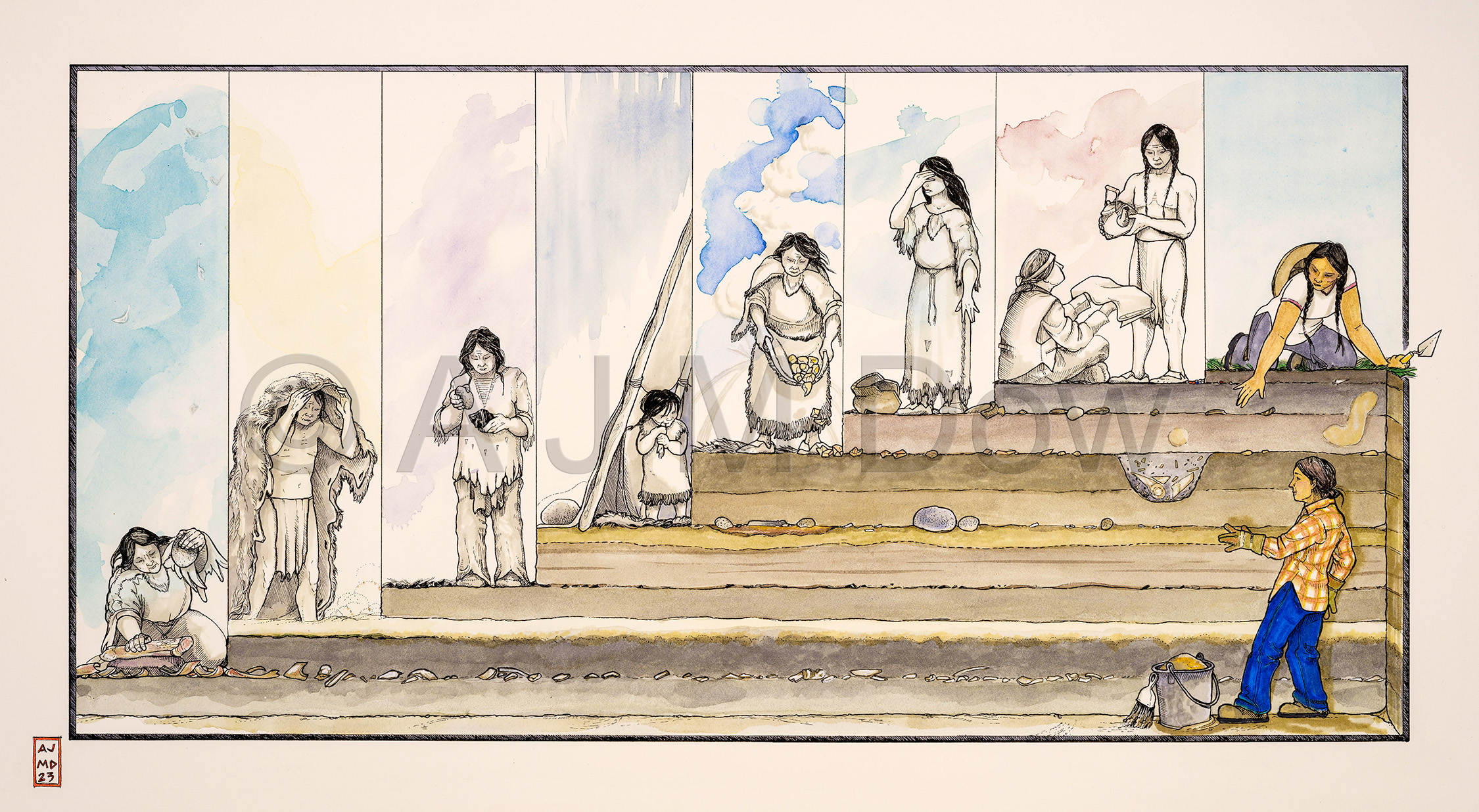 "Multi-component Campsite" Commissioned illustration for City of Calgary Parks.