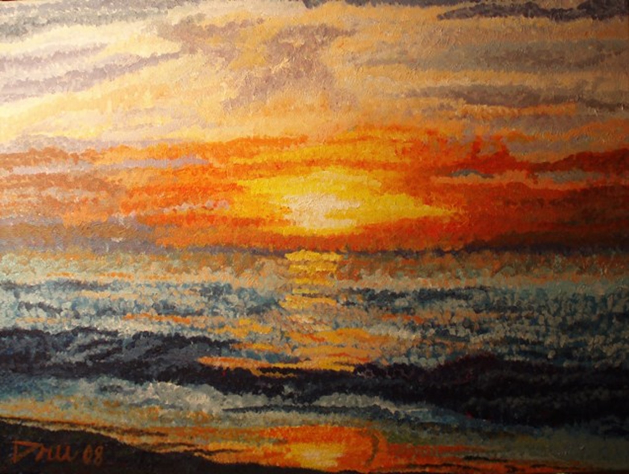 Cape Cod Sunset Series ( 2 of 4) 18"X24", 2008, Acrylic on Canvas, 