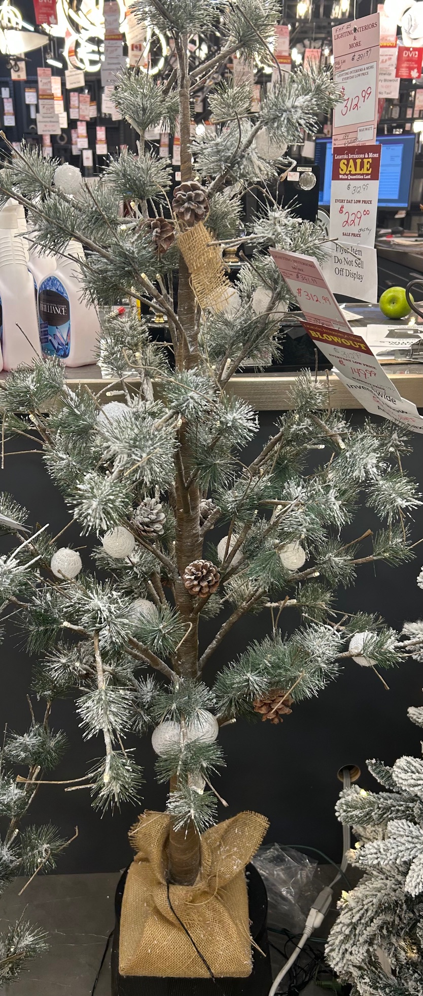 187 TXY96803
5 Foot Snow Pine Tree
Regular $312.99
Blowout $149.99 no tax