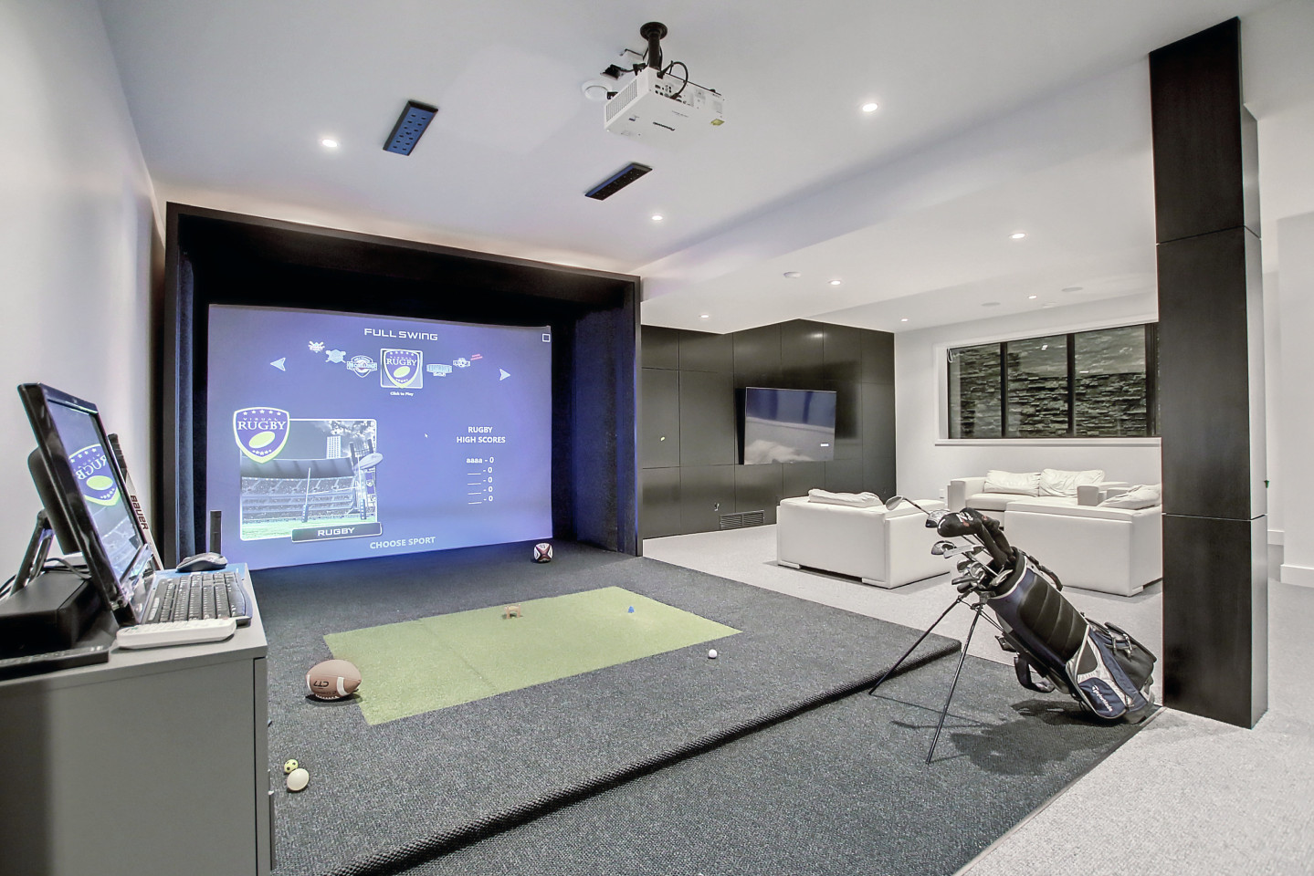 Why have a just a golf simulator when you can have a full sports simulator...soccer, hockey, football, rugby, dodgeball.....