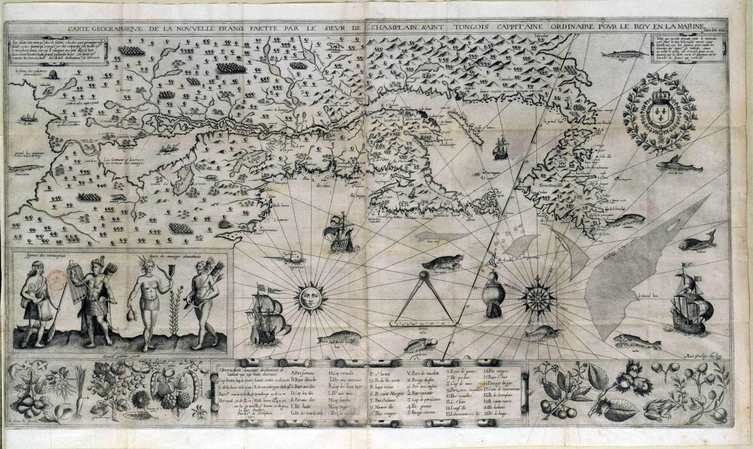 Map from Samuel Champlain's Voyages, published  in 1613