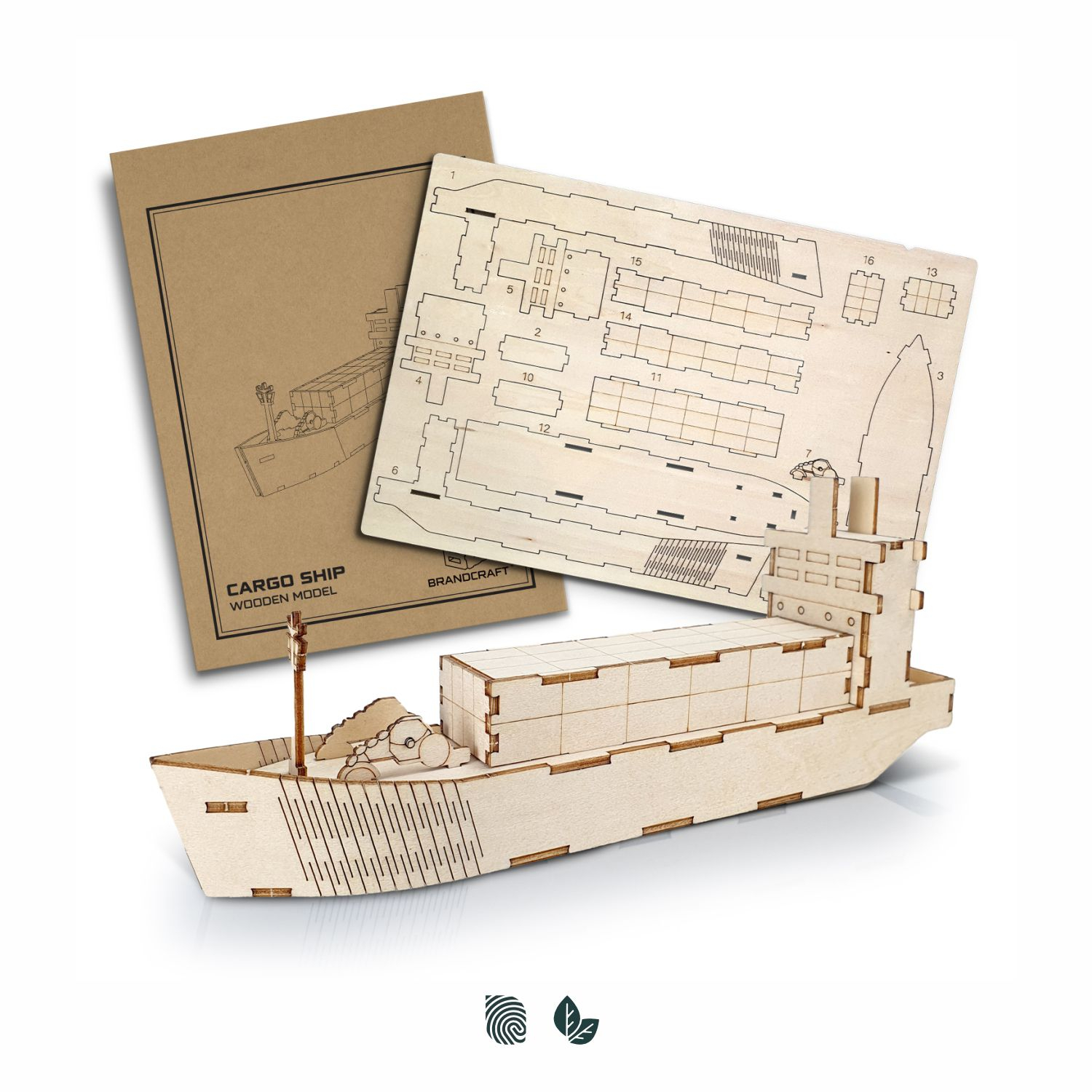 Cargo Ship Wooden Model 124038