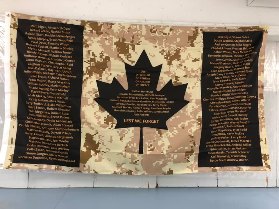 Men in uniform with poppies