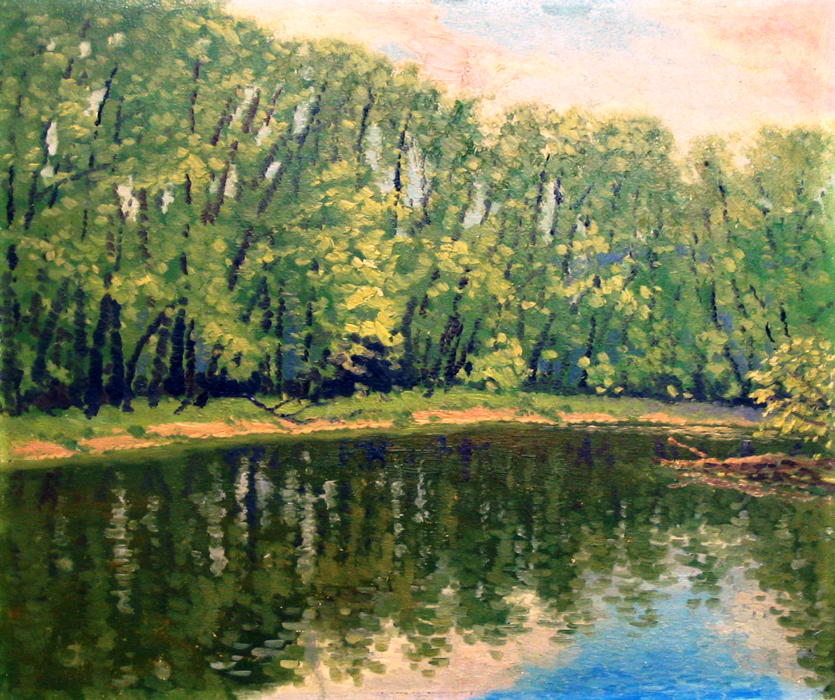 Untitled, landscape, Oil on card