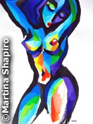 abstract blue nude original painting female fine art