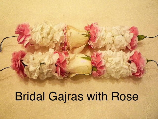 $12 each Bridal Gajra  with Rose 
