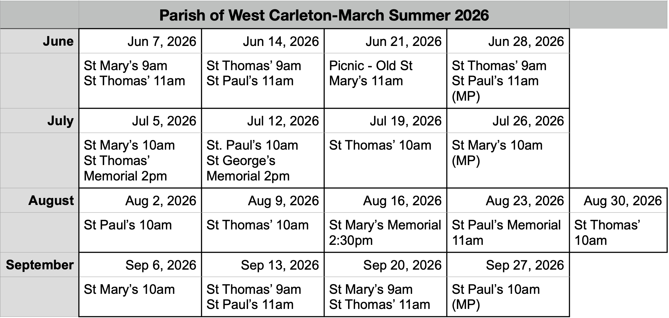 Calendar